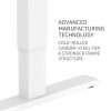 FORTIA Sit Stand Standing Desk, 120x60cm, 72-118cm Height Adjustable, 70kg Load, Black style/White Frame - Image 5