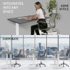 FORTIA Sit Stand Standing Desk, 120x60cm, 72-118cm Height Adjustable, 70kg Load, Black style/White Frame - Image 8