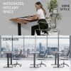 Fortia Sit To Stand Up Standing Desk, 120x60cm, 72-118cm Electric Height Adjustable, 70kg Rated, Walnut Style/Black Frame - Image 8