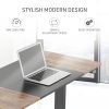 Fortia Sit To Stand Up Standing Desk, 120x60cm, 72-118cm Electric Height Adjustable, 70kg Rated, Walnut Style/Black Frame - Image 10