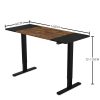 Fortia Sit To Stand Up Standing Desk, 140x60cm, 72-118cm Electric Height Adjustable, 70kg Rated, Oak Style/Black Frame - Image 6