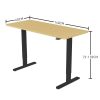 Fortia Sit To Stand Up Standing Desk, 140x60cm, 72-118cm Electric Height Adjustable, 70kg Load, White Oak Style/Black Frame - Image 6