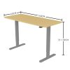 Fortia Sit To Stand Up Standing Desk, 140x60cm, 72-118cm Electric Height Adjustable, 70kg Load, White Oak Style/Silver Frame - Image 6