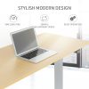 Fortia Sit To Stand Up Standing Desk, 140x60cm, 72-118cm Electric Height Adjustable, 70kg Load, White Oak Style/Silver Frame - Image 10
