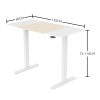 Fortia Sit To Stand Up Standing Desk, 120x60cm, 72-118cm Electric Height Adjustable, 70kg Load, Light Oak Style/White Frame - Image 6
