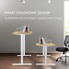 Fortia Sit To Stand Up Standing Desk, 140x60cm, 72-118cm Electric Height Adjustable, 70kg Load, White Oak Style/White Frame - Image 2