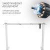 Fortia Sit To Stand Up Standing Desk, 140x60cm, 72-118cm Electric Height Adjustable, 70kg Load, White Oak Style/White Frame - Image 4