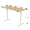 Fortia Sit To Stand Up Standing Desk, 140x60cm, 72-118cm Electric Height Adjustable, 70kg Load, White Oak Style/White Frame - Image 6