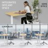 Fortia Sit To Stand Up Standing Desk, 140x60cm, 72-118cm Electric Height Adjustable, 70kg Load, White Oak Style/White Frame - Image 8