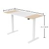 Fortia Sit To Stand Up Standing Desk, 140x60cm, 72-118cm Electric Height Adjustable, 70kg Load, Light Oak Style/White Frame - Image 6