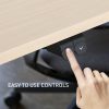 Fortia Sit To Stand Up Standing Desk, 140x60cm, 72-118cm Electric Height Adjustable, 70kg Load, Light Oak Style/White Frame - Image 7