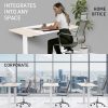 Fortia Sit To Stand Up Standing Desk, 140x60cm, 72-118cm Electric Height Adjustable, 70kg Load, Light Oak Style/White Frame - Image 8