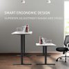 Fortia Sit To Stand Up Standing Desk, 140x60cm, 72-118cm Electric Height Adjustable, 70kg Load, White/Black Frame - Image 2