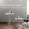 Fortia Sit To Stand Up Standing Desk, 120x60cm, 72-118cm Electric Height Adjustable, 70kg Load, White/Silver Frame - Image 2