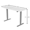 Fortia Sit To Stand Up Standing Desk, 120x60cm, 72-118cm Electric Height Adjustable, 70kg Load, White/Silver Frame - Image 6