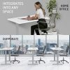Fortia Sit To Stand Up Standing Desk, 140x60cm, 72-118cm Electric Height Adjustable, 70kg Load, White/Silver Frame - Image 8