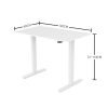 Fortia Sit To Stand Up Standing Desk, 120x60cm, 72-118cm Electric Height Adjustable, 70kg Rated, White/White Frame - Image 6