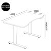 Fortia Sit To Stand Up Standing Desk, 160x75cm, 62-128cm Electric Height Adjustable, Dual Motor, 120kg Load, Arched, White/Black Frame - Image 6