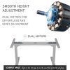 Fortia Sit To Stand Up Standing Desk, 150x70cm, 62-128cm Electric Height Adjustable, Dual Motor, 120kg Load, Arched, White Oak Style/Silver Frame - Image 5