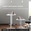Fortia Sit To Stand Up Standing Desk, 150x70cm, 62-128cm Electric Height Adjustable, Dual Motor, 120kg Load, Arched, White/Silver Frame - Image 3