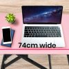 Fortia Desk Riser 74cm Wide Adjustable Sit to Stand for Dual Monitor, Keyboard, Laptop, Pink - Image 2
