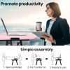 Fortia Desk Riser 74cm Wide Adjustable Sit to Stand for Dual Monitor, Keyboard, Laptop, Pink - Image 3