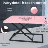 Fortia Desk Riser 74cm Wide Adjustable Sit to Stand for Dual Monitor, Keyboard, Laptop, Pink - Image 7