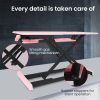 Fortia Desk Riser 77cm Wide Adjustable Sit to Stand for Dual Monitor, Keyboard, Laptop, Pink - Image 5