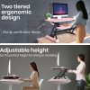 Fortia Desk Riser 90cm Wide Adjustable Sit to Stand for Dual Monitor, Keyboard, Laptop, Pink - Image 2