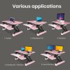 Fortia Desk Riser 90cm Wide Adjustable Sit to Stand for Dual Monitor, Keyboard, Laptop, Pink - Image 10