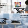 Fortia Corner Desk Riser 110cm Wide Adjustable Sit to Stand for Dual Monitor, Keyboard, Laptop, Black - Image 3
