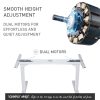 Fortia Sit To Stand Up Standing Desk, 160x75cm, 62-128cm Electric Height Adjustable, Dual Motor, 120kg Load, White/White Frame - Image 5