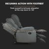Fortia Luxury Recliner Lounge Chair, Single Faux Leather Armchair, for Home Theatre Cinema, Elderly, Grey - Image 2