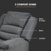 Fortia Luxury Recliner Lounge Chair, Single Faux Leather Armchair, for Home Theatre Cinema, Elderly, Grey - Image 5