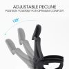 FORTIA Ergonomic Office Desk Chair, Height Adjustable Lumbar Support, Mesh Fabric, Headrest, Black - Image 4