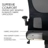 FORTIA Ergonomic Mesh Office Chair Computer Seat Adjustable Recline, Black - Image 2