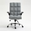 Soft Velvet Home Ergonomic Swivel Adjustable Tilt Angle and Flip-up Arms Office Chair - Image 2