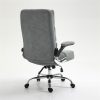Soft Velvet Home Ergonomic Swivel Adjustable Tilt Angle and Flip-up Arms Office Chair - Image 4