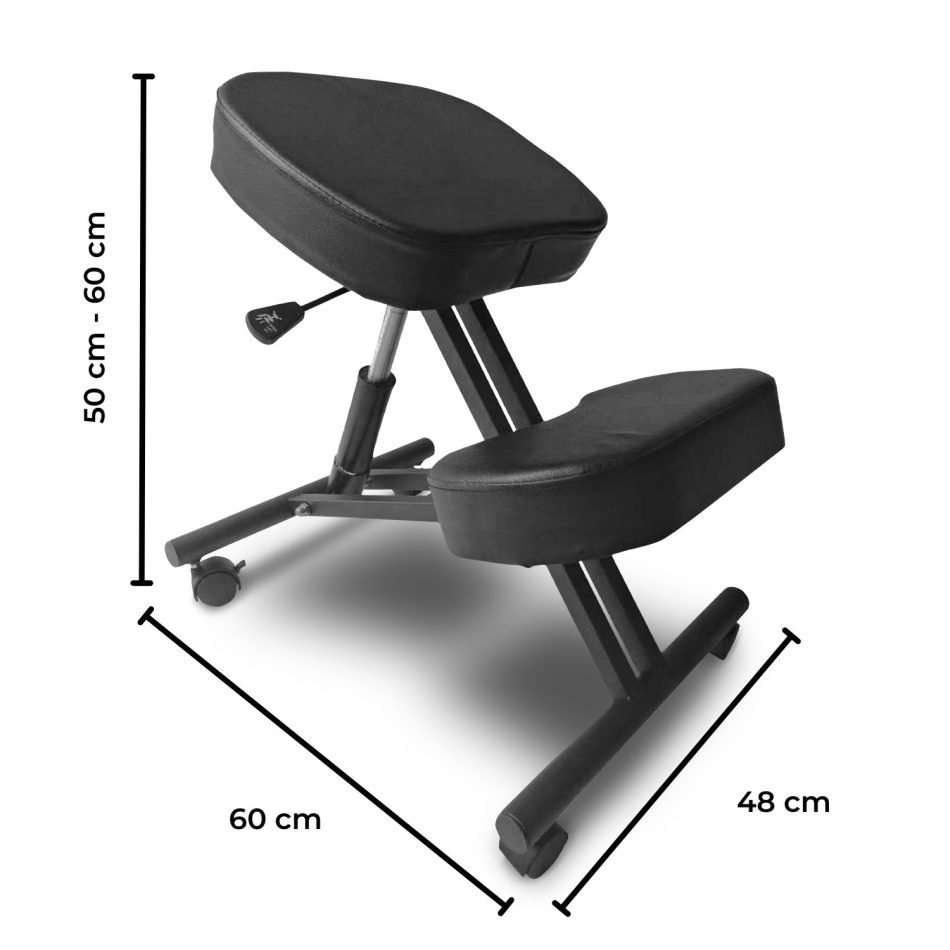 EKKIO Adjustable Ergonomic Office Kneeling Chair (Black) - Image 7