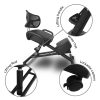 EKKIO Adjustable Ergonomic Office Kneeling Chair with Backrest (Black) - Image 5