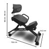 EKKIO Adjustable Ergonomic Office Kneeling Chair with Backrest (Black) - Image 8