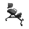 EKKIO Adjustable Ergonomic Office Kneeling Chair with Backrest (Black) - Image 10