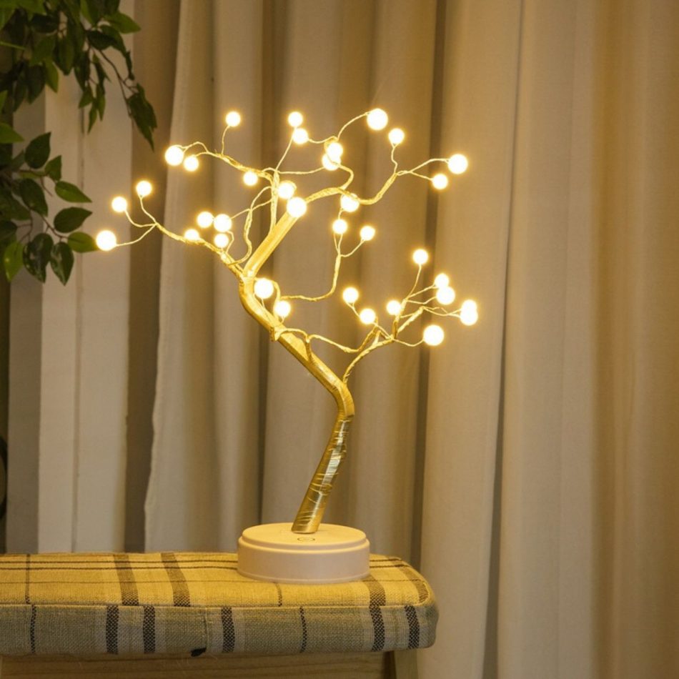 GOMINIMO Wood Desk Lamp Bonsai Lighted Tree - Image 3
