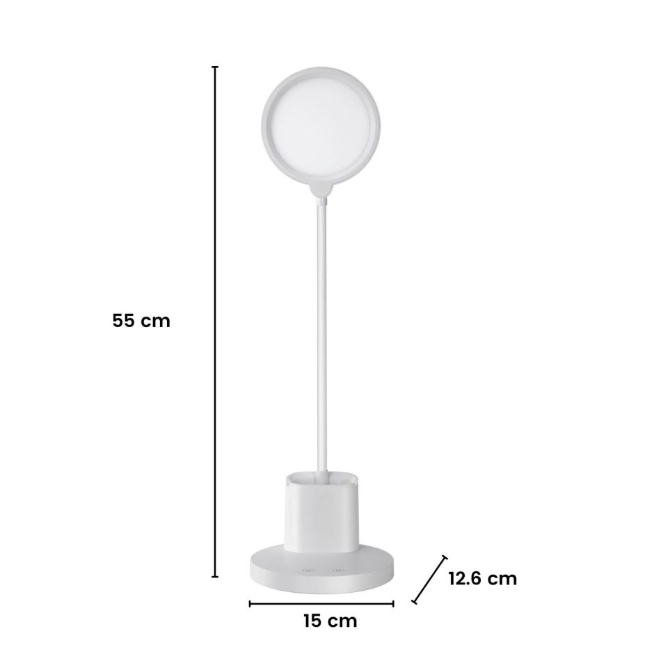 GOMINIMO Desk Lamp With Pen And Phone Holder (White) - Image 7