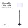 Sarantino Height-Adjustable Metal Floor Lamp Matte Black - Image 4