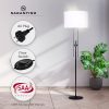 Sarantino Height-Adjustable Metal Floor Lamp Matte Black - Image 9