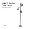 Sarantino 3-Shade Metal Floor Lamp Nickel & Matte Black Finish - Image 4