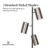 Sarantino 3-Shade Metal Floor Lamp Nickel & Matte Black Finish - Image 5
