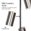 Sarantino 3-Shade Metal Floor Lamp Nickel & Matte Black Finish - Image 6