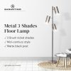 Sarantino 3-Shade Metal Floor Lamp Nickel & Matte Black Finish - Image 11
